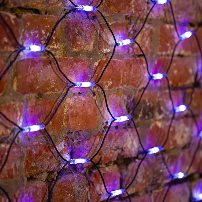 Гирлянда Сеть 2x3м, черный КАУЧУК, 432 LED Белые/Синие (шнур питания в комплекте) - Фото 2