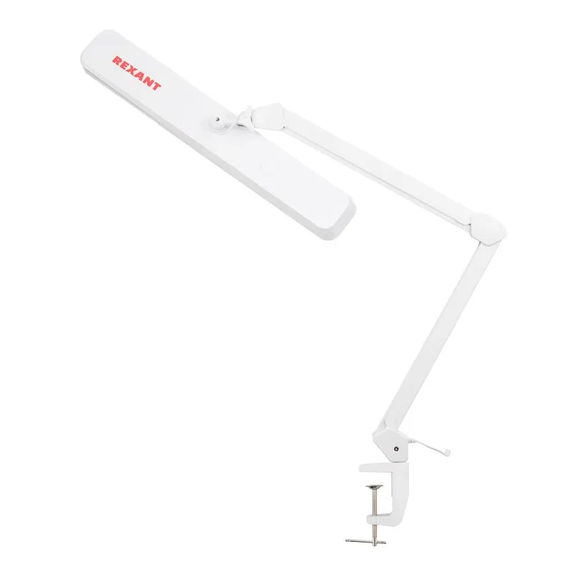 Лампа настольная бестеневая, струбцина, ECO light, 324 SMD LED, диммер, теплый/холодный свет, белая REXANT - Фото 2