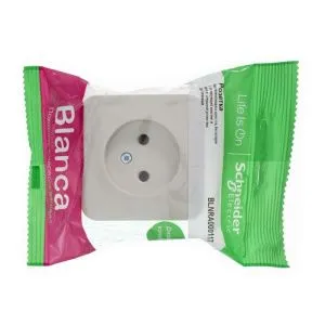 Розетка 1-м ОП Blanca 16А IP20 250В без заземл. без защ. шторок с изолир. пластиной беж. SE BLNRA000117 520067