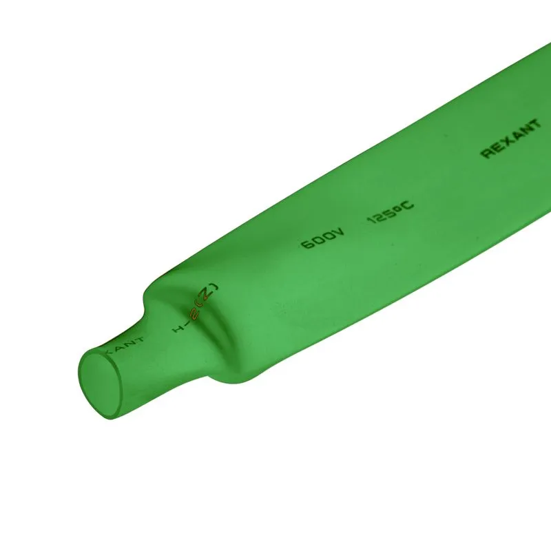 Трубка термоусаживаемая ТУТ нг 20,0/10,0мм, зеленая, упаковка 10 шт. по 1м REXANT - Фото 2