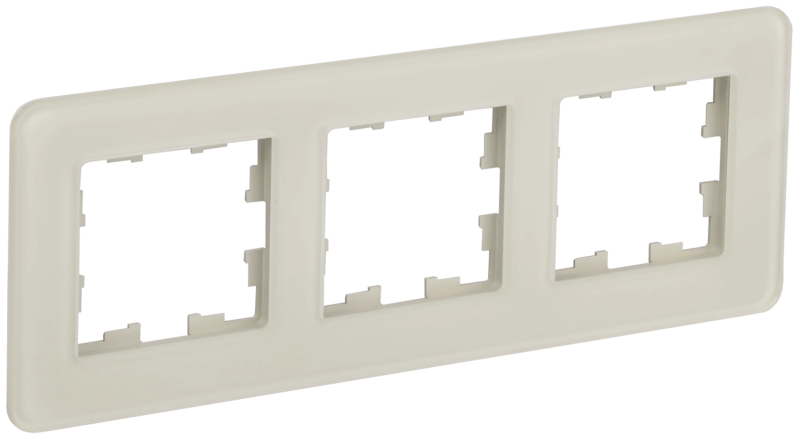 BRITE Рамка 3-местная РУ-3-2-Бр стекло песчаный RE IEK