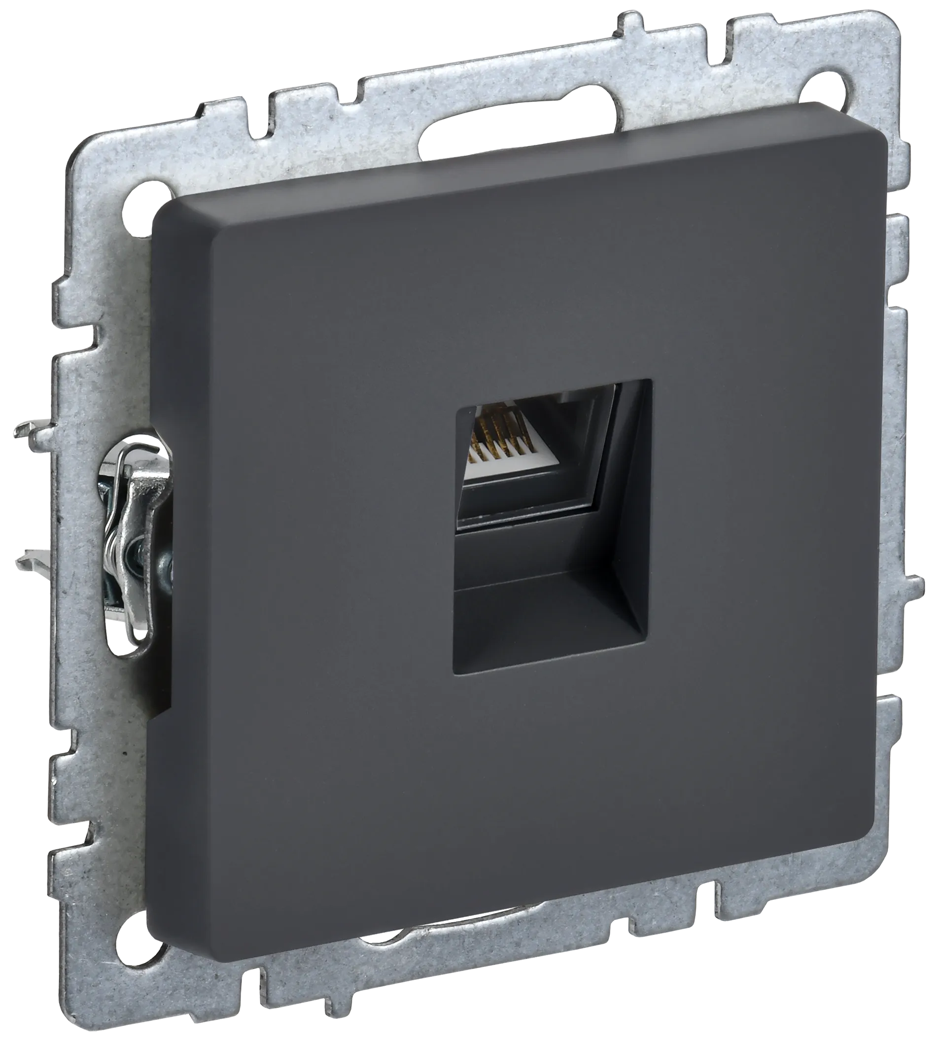 BRITE Розетка компьютерная RJ45 кат.5E РК10-БрГ графит IEK BR-K10-1-K53