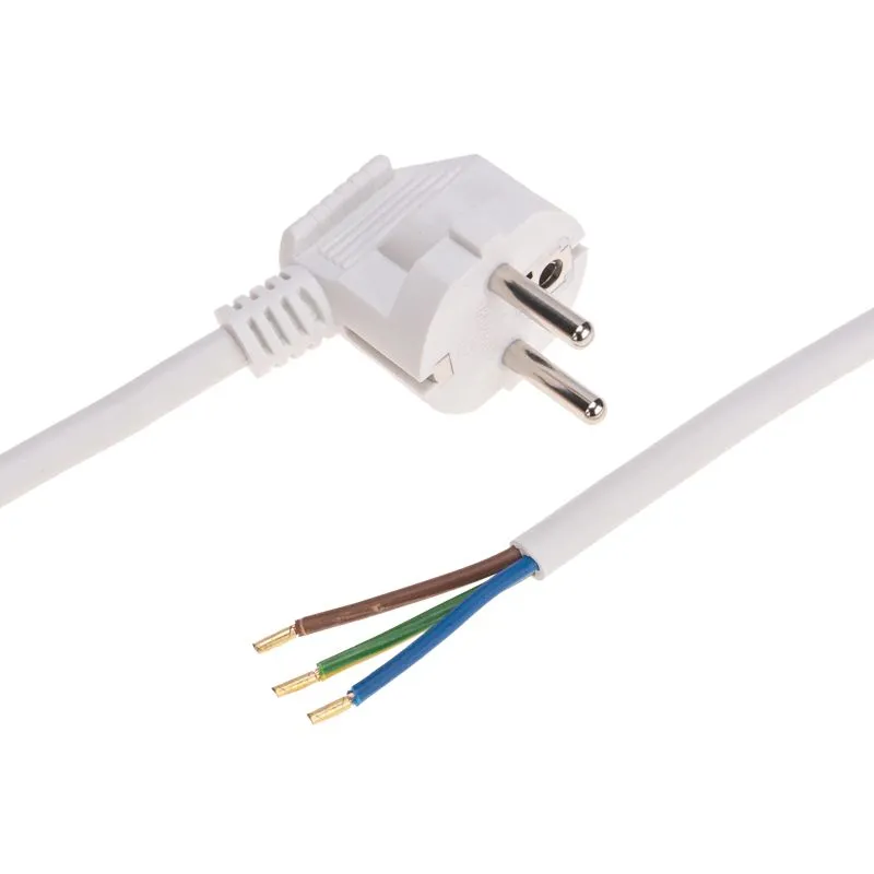 Шнур электрический с вилкой ПВС 3х1,5 мм² 2м белый REXANT 11-1327