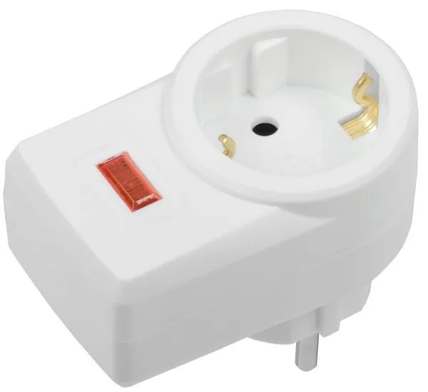 Сетевой фильтр СФ-01 1 место с заземлением 16А/250В белый IEK WFP10-16-01-K01