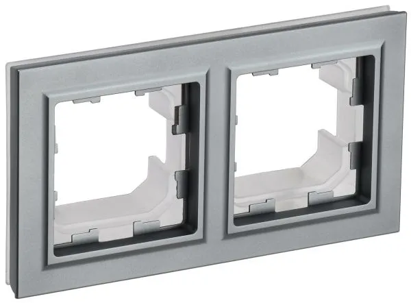 BRITE Рамка 2-местная IP44 РУ-2-БрС-44 сталь IEK BR-M22-44-K46