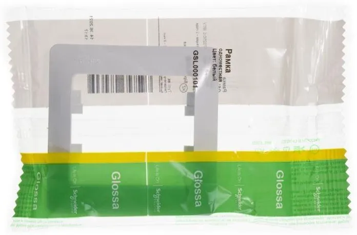 Рамка 1-м Glossa бел. SE GSL000101 - Фото 2