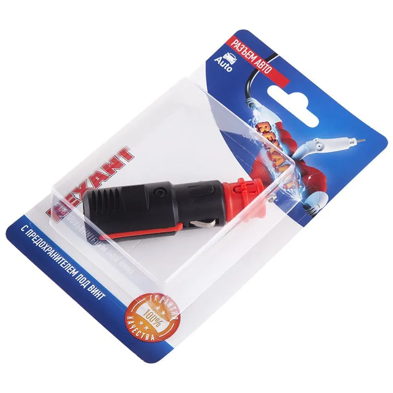 Штекер в прикуриватель с предохранителем под винт, 1 шт. REXANT - Фото 2