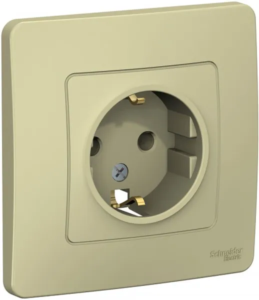Розетка 1-м СП Blanca 16А IP20 250В с заземл. без защ. шторок беж. SE BLNRS001017 - Фото 3