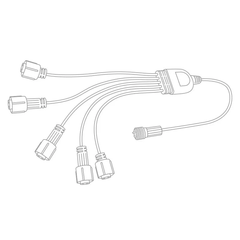 Разветвитель -Y для уличных гирлянд Professional (1 вход, 5 выходов) белый ПВХ - Фото 2