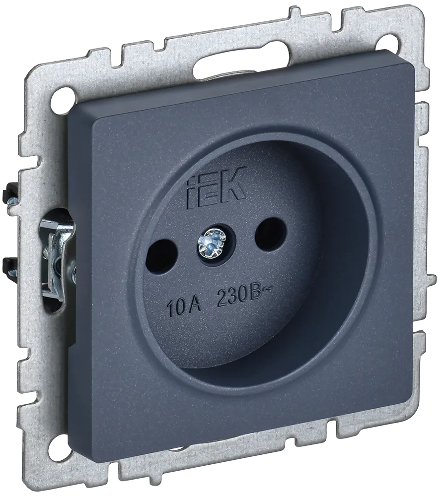 BRITE Розетка 1-местная без заземления без защитных шторок 10А РС10-1-0-БрМ маренго IEK