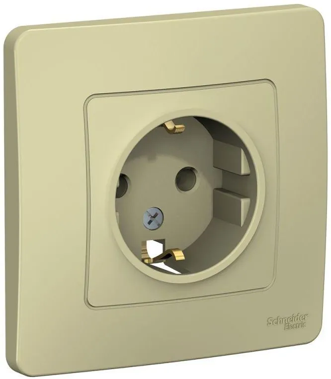 Розетка 1-м СП Blanca 16А IP20 250В с заземл. без защ. шторок беж. SE BLNRS001017