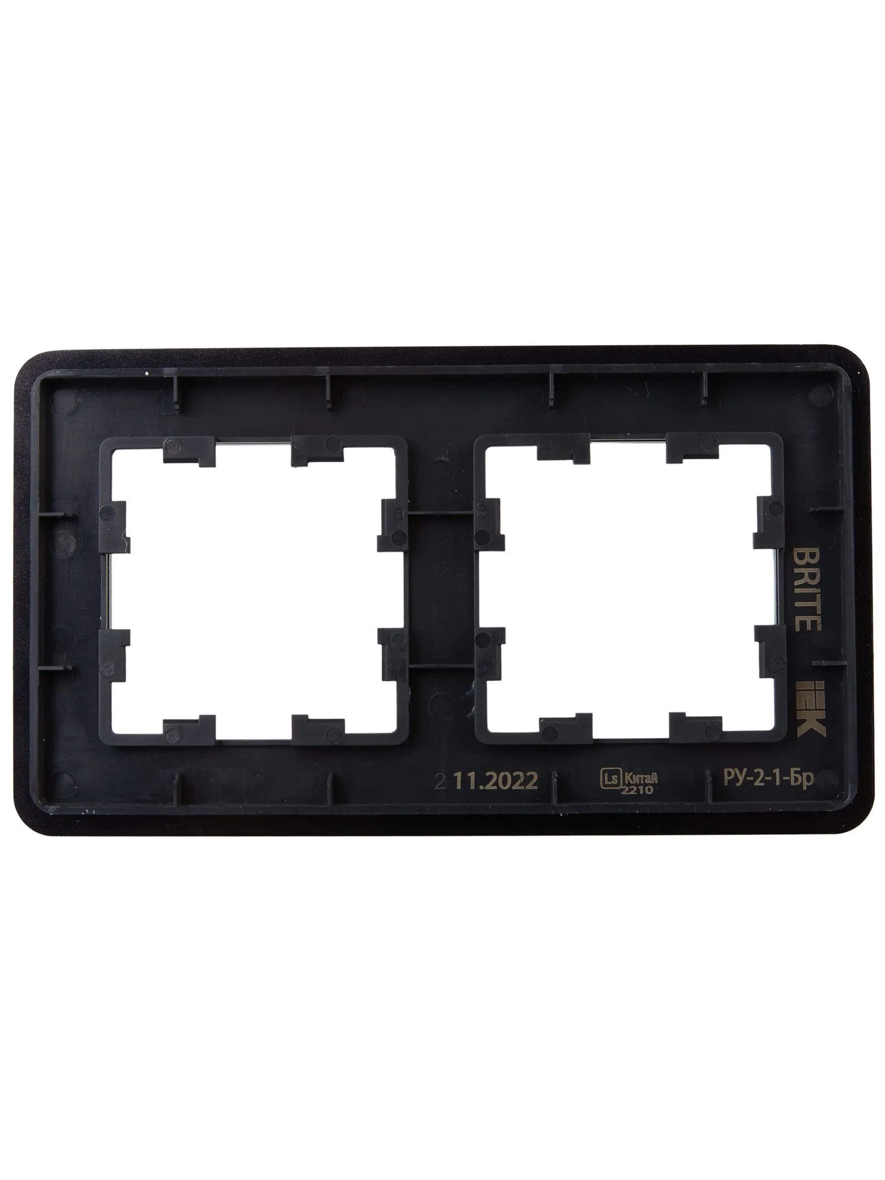 BRITE Рамка 2-местная РУ-2-1-Бр металл черный RE IEK - Фото 6