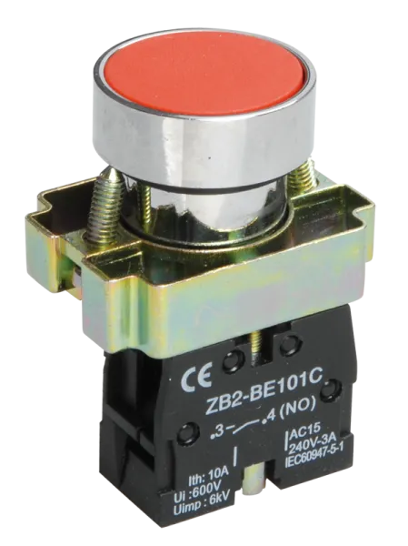 Кнопка управления LAY5-BA41 без подсветки красная 1NO IEK