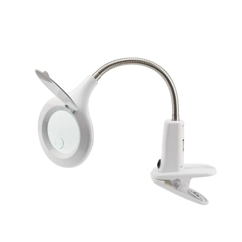 Лупа настольная 3D+12D с подсветкой 60 LED, прищепка, ø100мм, белая REXANT - Фото 3