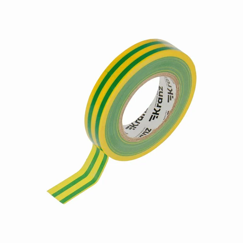 Изолента ПВХ 0,13х15мм, 25м, желто-зеленая KRANZ - Фото 3