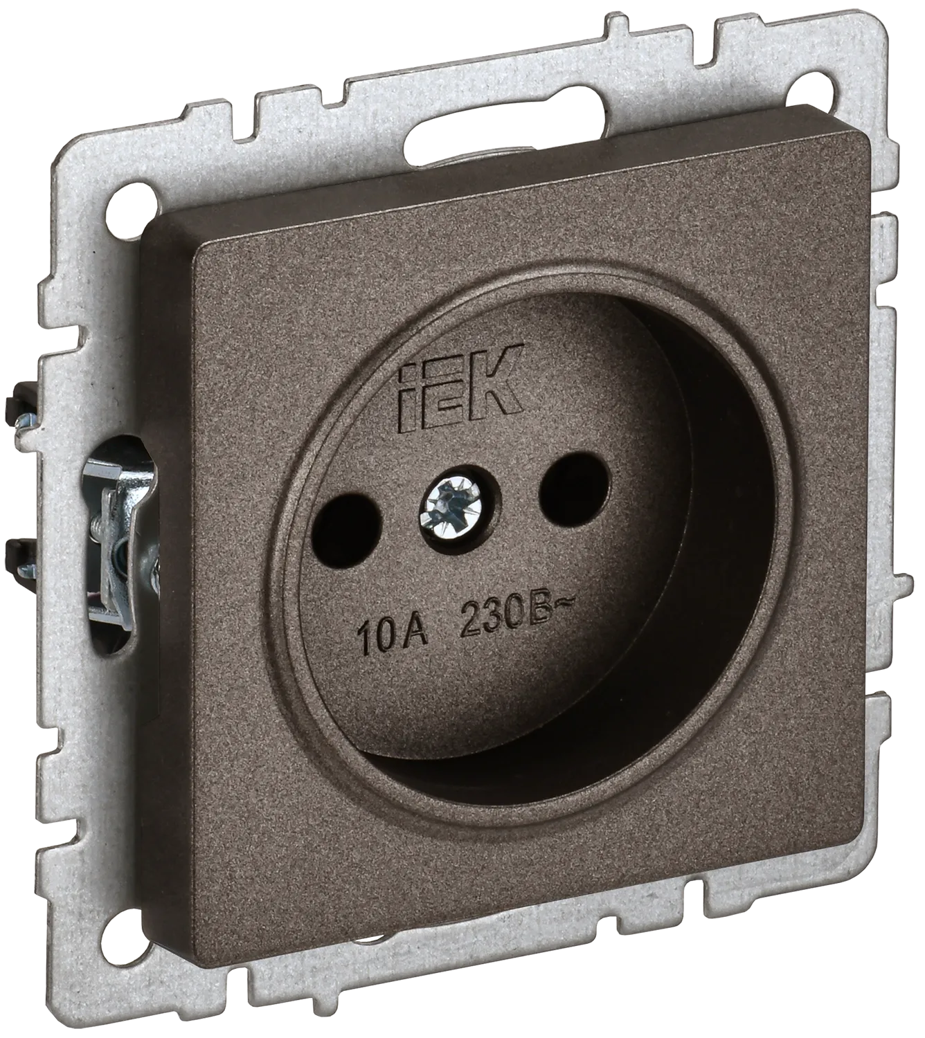 BRITE Розетка 1-местная без заземления без защитных шторок 10А РС10-1-0-БрТБ темная бронза IEK BR-R10-10-K45