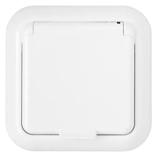 Розетка одноместная с заземляющим контом брызгозащищенная скрытой установки РС16-289