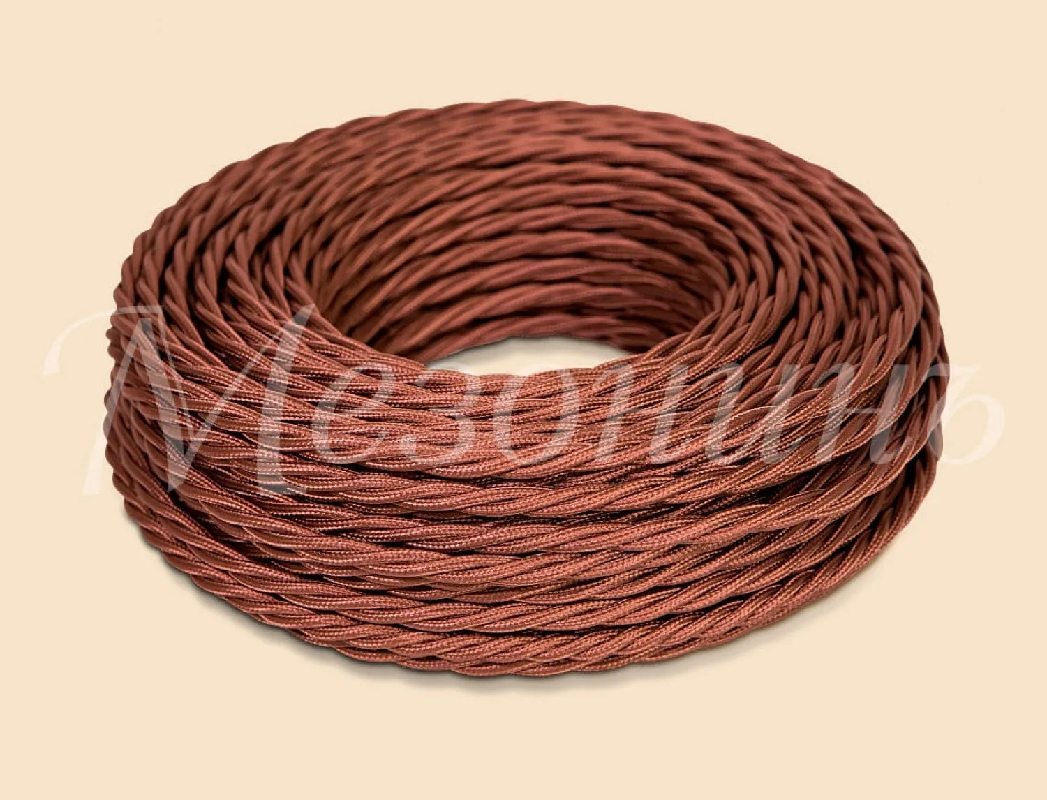 Провод монтажный витой ПВХ 2х1,5мм, цвет - коричневый (бухта 10м), ТМ "МЕЗОНИНЪ" GE70111-04