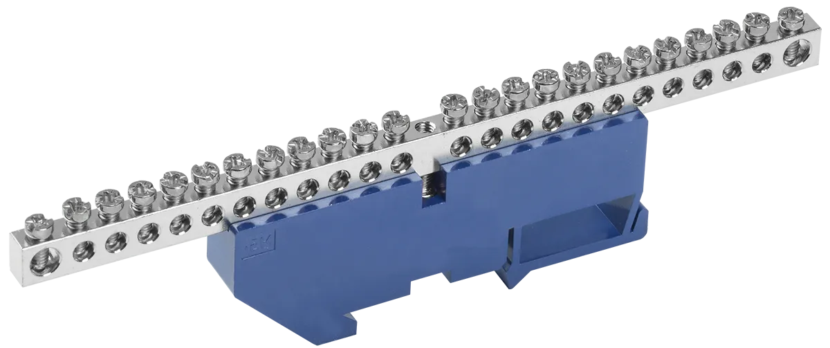 Шина N "ноль" на DIN-изоляторе с никелевым покрытием ШНИ-6х9-24-Д-С IEK