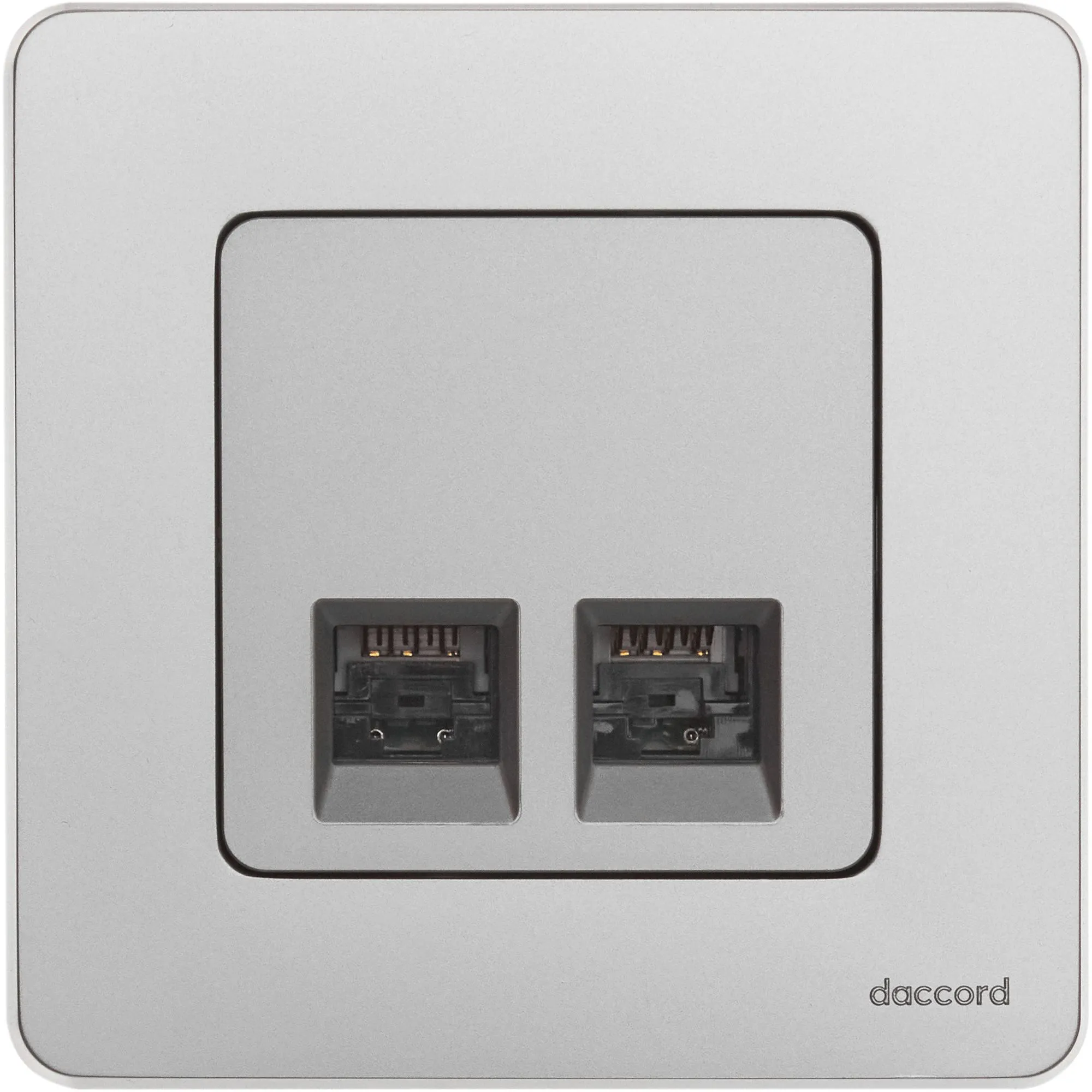 INSPIRIA Розетка компьютерная двойная RJ45 категория 5Е UTP алюминий - Фото 2
