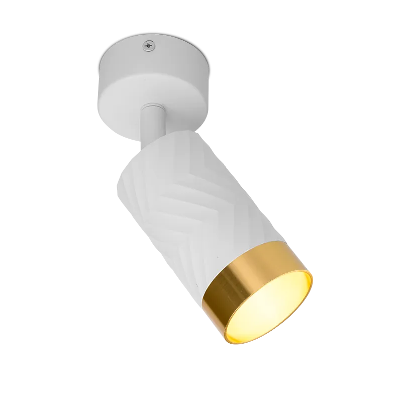 Накладной светильник WOLTA WSL-GU10/S09WG IP20 под лампу GU10 Белый/золото LINEA D60x170 1/50 - Фото 4