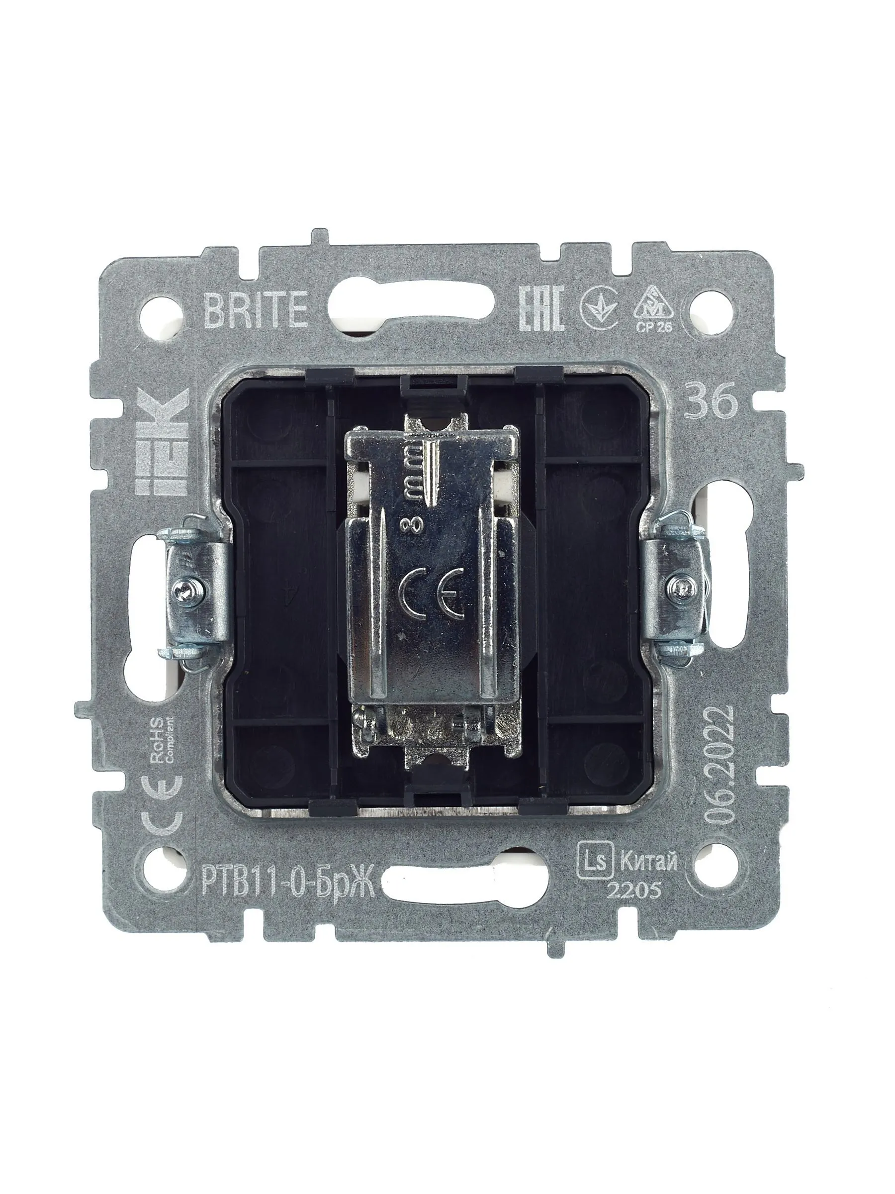 BRITE Розетка TV оконечная РТВ11-0-БрЖ жемчуг IEK - Фото 3