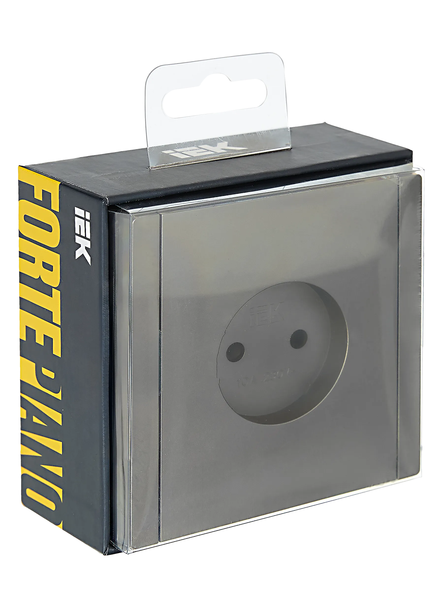 FORTE&PIANO Розетка 1-местная без заземления с защитными шторками винтовое крепление 10А FP517 сталь IEK - Фото 2