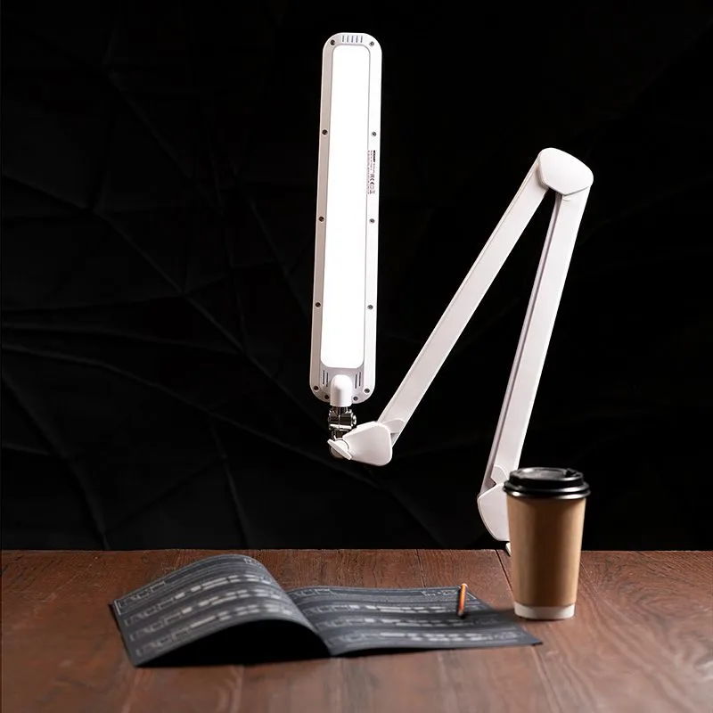 Лампа настольная бестеневая, струбцина, ECO light, 90 SMD LED, сенсорный диммер, белая REXANT - Фото 3