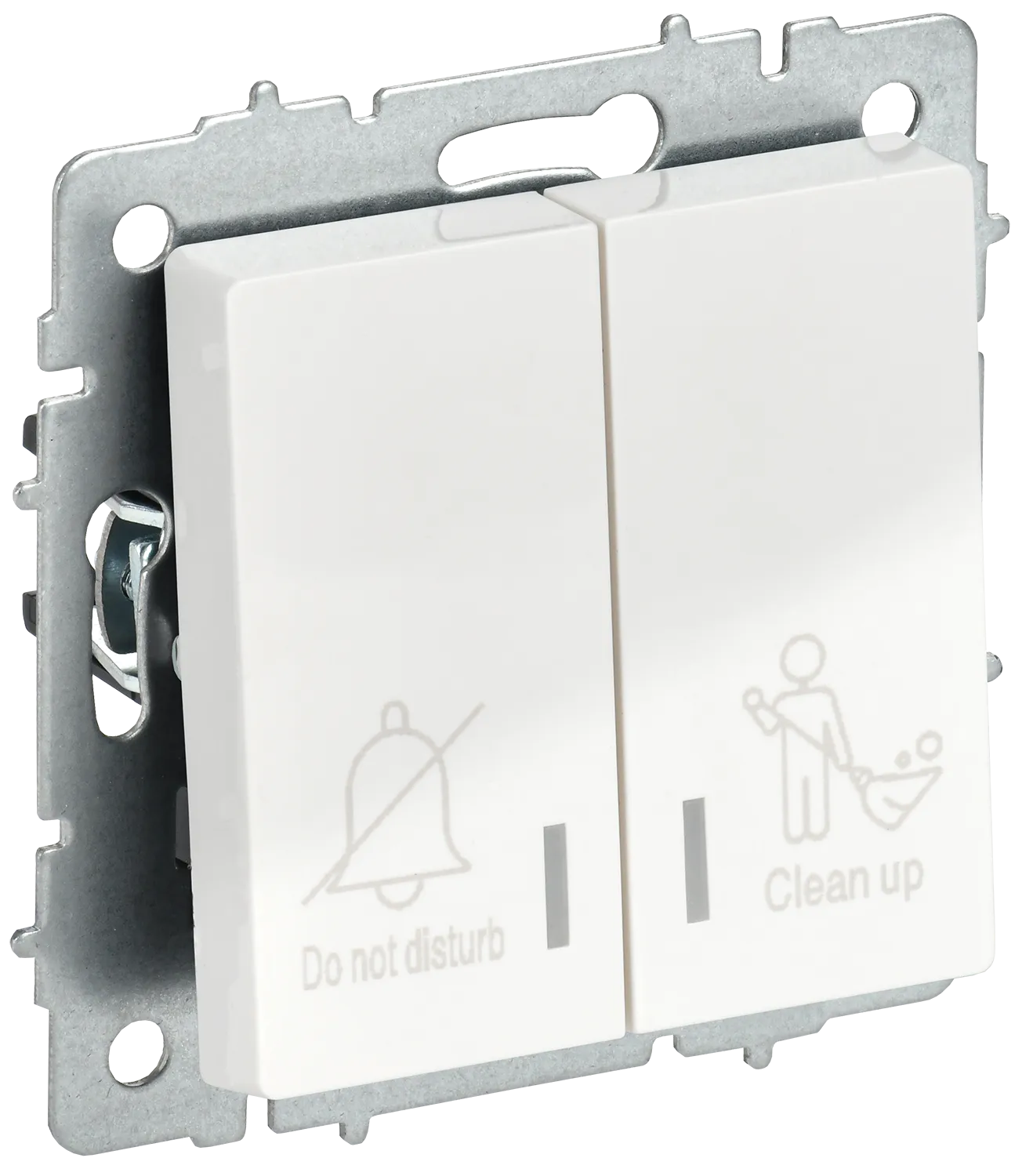 BRITE Выключатель 2-клавишный с индикацией для отелей 10А ВС10-2-9-БрБ белый IEK BR-V20-2-10-K01