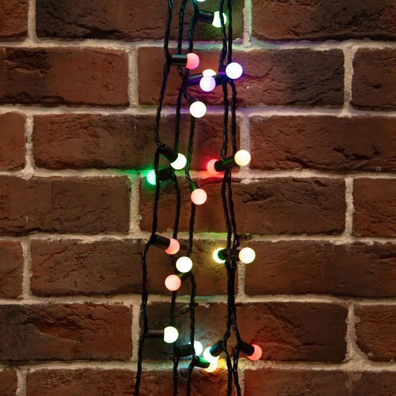 Гирлянда светодиодная Мультишарики Ø17,5мм 20м 200 LED RGB черный ПВХ IP65 быстрая смена цвета 230В нужен блок 303-500 NEON-NIGHT 303-509