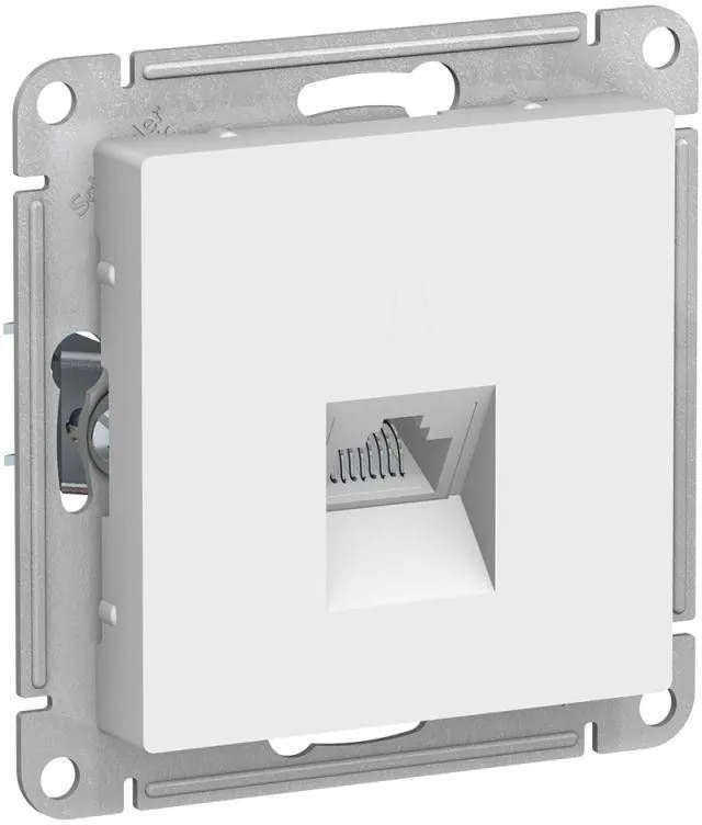 Розетка компьютерная 1-м AtlasDesign RJ45 кат.5E механизм бел. SE ATN000183