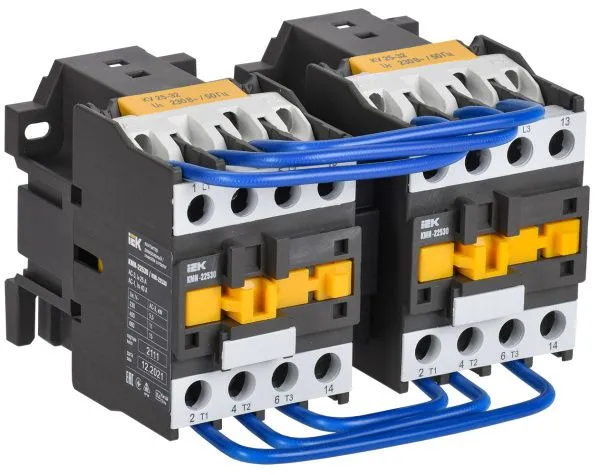 Контактор КМИ-22530 реверс 25А 230В/АС3 2NO IEK