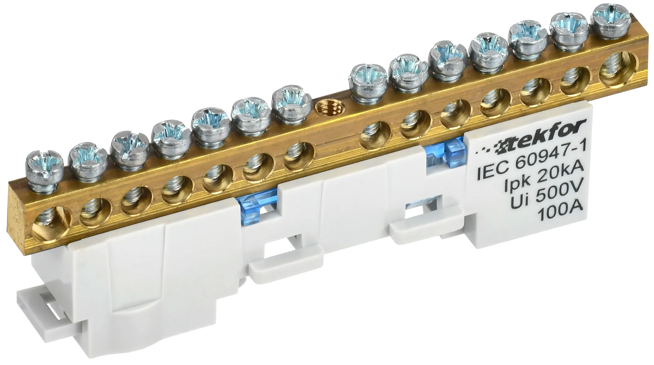 TEKFOR Шина N "ноль" неизолированная на универсальном держателе 6х9-14-С IEK TF-NN10-14-DL-K07