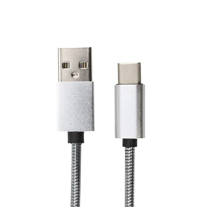 Шнур USB 3.1 type C (male)-USB 2.0 (male) в гибкой металлической оплетке 1 м REXANT - Фото 4