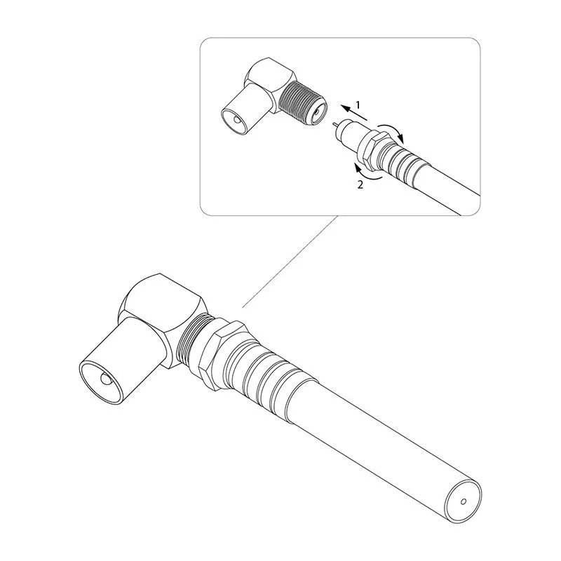 Переходник антенный, (гнездо F - штекер TV), угловой, 1 шт. REXANT - Фото 5