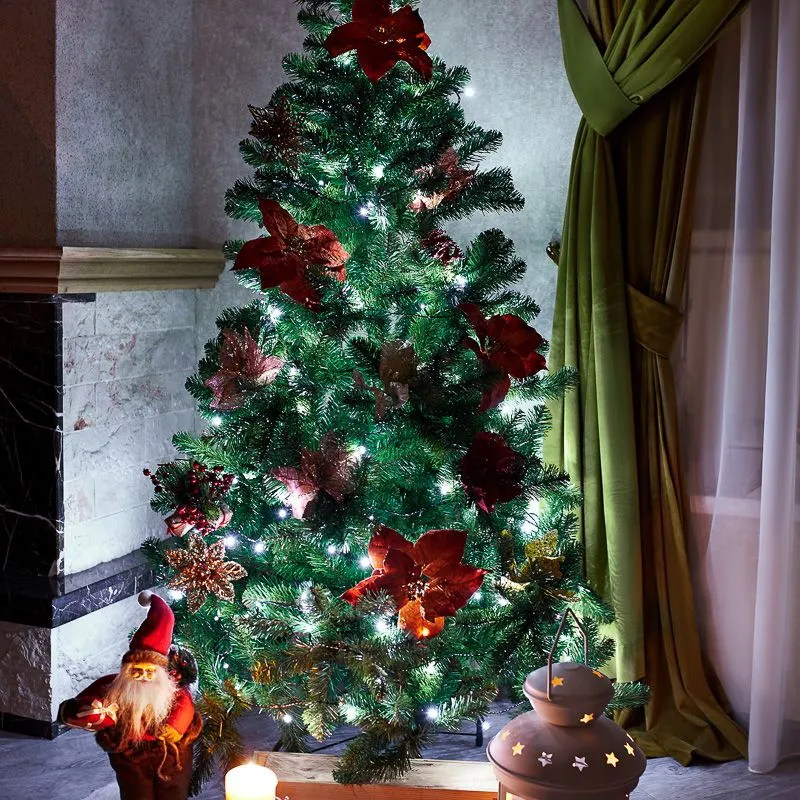 Гирлянда Твинкл-Лайт 20 м, темно-зеленый ПВХ, 160 LED, цвет белый - Фото 2