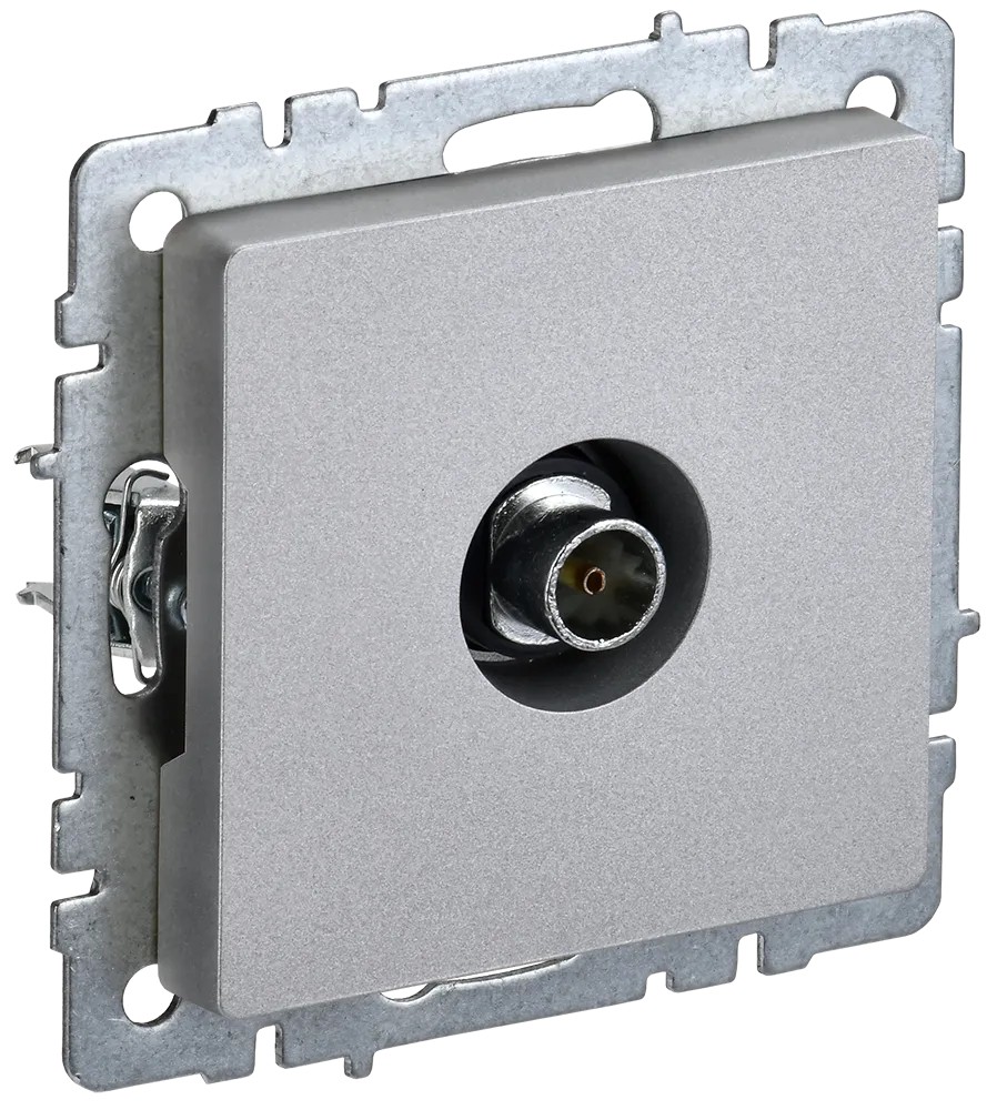 BRITE Розетка TV оконечная РТВ11-0-БрА алюминий IEK BR-A10-O-K47