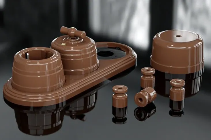 Рамка трехместная пластиковая, 234x92x14 мм, цвет - какао, серия УСАДЬБА, ТМ МЕЗОНИНЪ - Фото 2