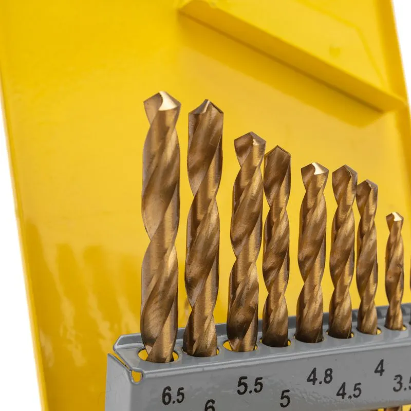 Набор сверл по металлу, 1,5-6,5мм (через 0,5мм, 3,2мм, 4,8мм), НSS, ТИТАН, цилиндрический хвостовик, металлический кейс, 13 шт. KRANZ - Фото 3