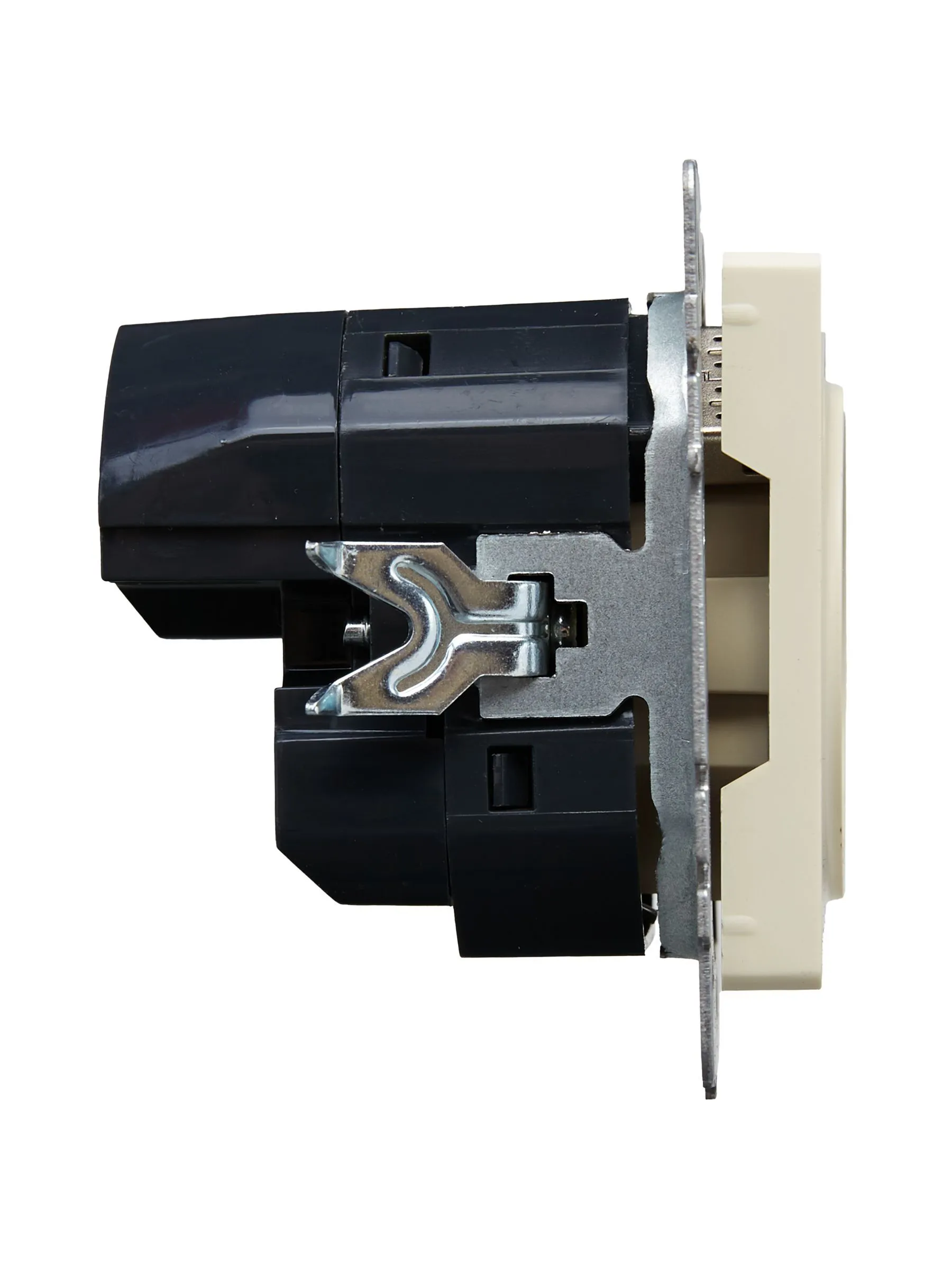 BRITE Розетка 1-местная с заземлением с защитными шторками 16А с USB A+C 18Вт РЮш11-1-БрКр бежевый IEK - Фото 3