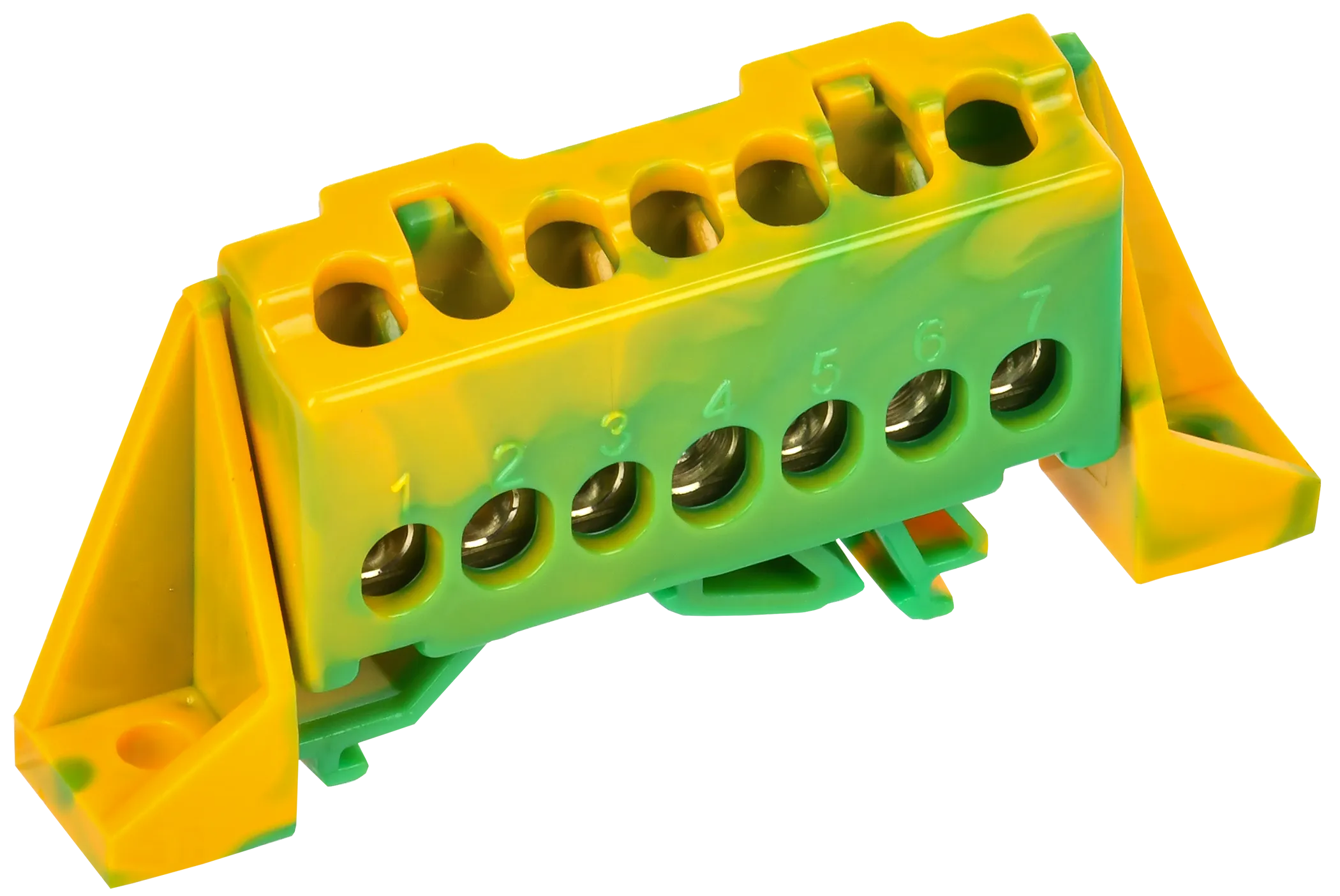 TEKFOR Шина PE "земля" в комбинированном DIN-изоляторе "Стойка" 6х9-7-ЖЗ IEK TF-NN10-07-DP-K52