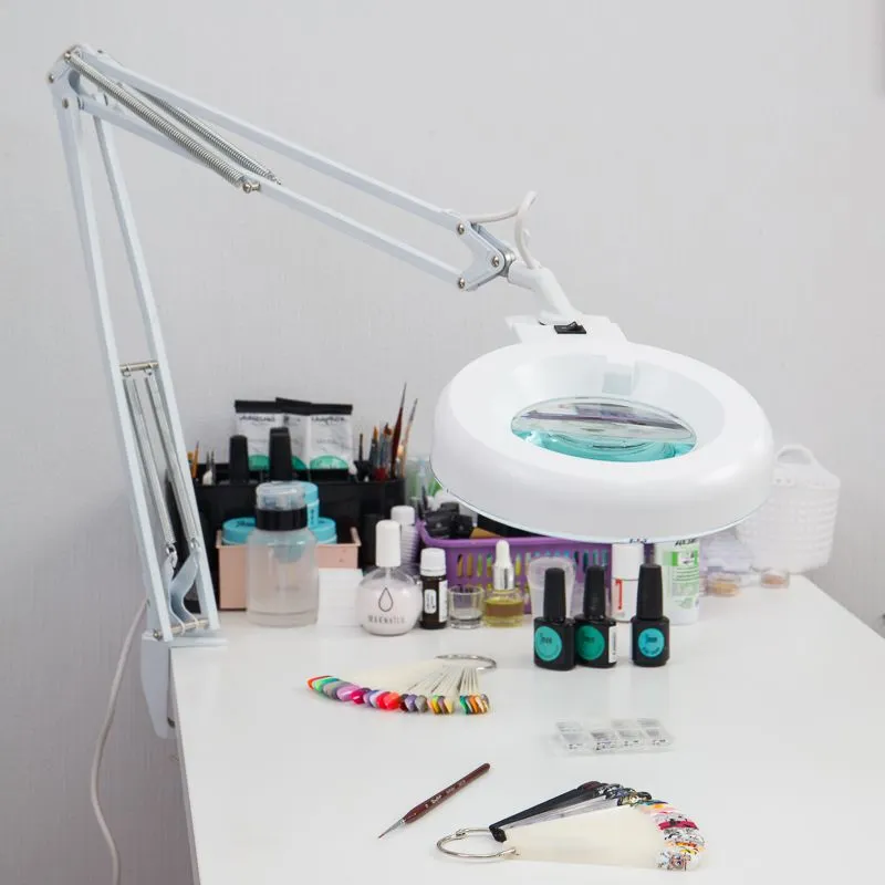 Лупа на струбцине круглая 8D с подсветкой, ø127мм, белая REXANT - Фото 2