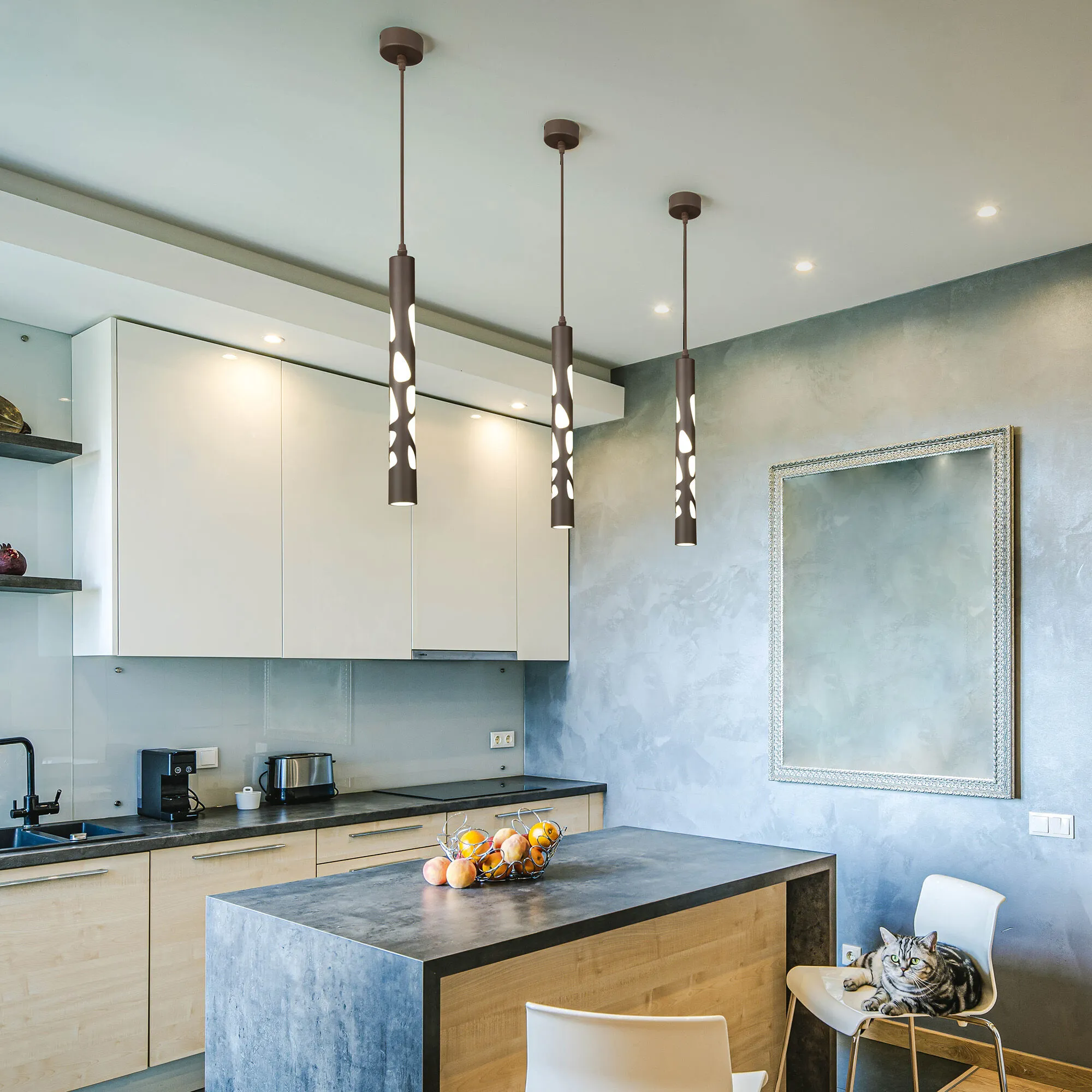 Светильник светодиодный подвесной DLR037 12W 4200K кофейный Elektrostandard Eurosvet - Фото 3