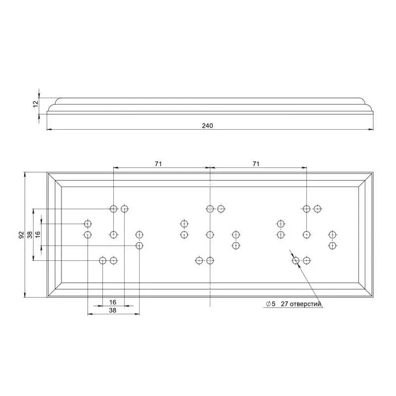Подложка трехместная "Престиж", цвет - венге, ТМ "МезонинЪ" GE70718-36 - Фото 2