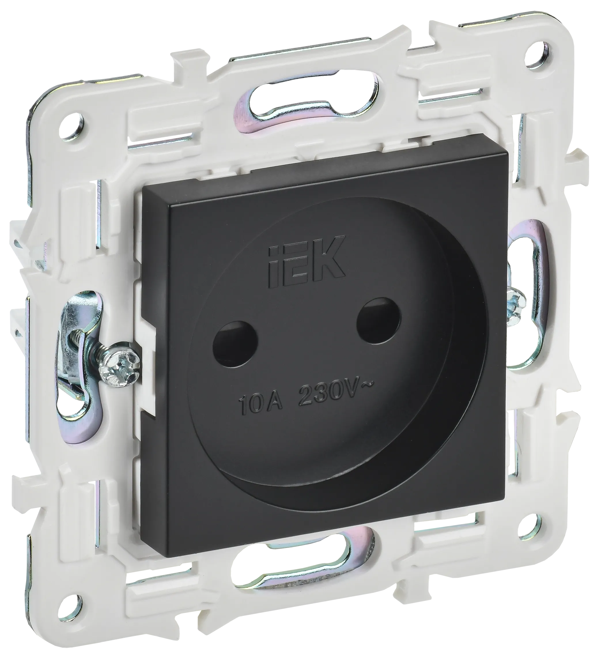 SKANDY Розетка без заземления с защитными шторками 10А SK-R01Bl черный IEK