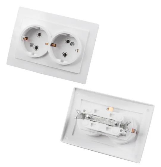 Розетка 2-местная RS16-238-Б скрытой установки Белая 16А, IP20 с заземляющим контактом RS16-238-Б