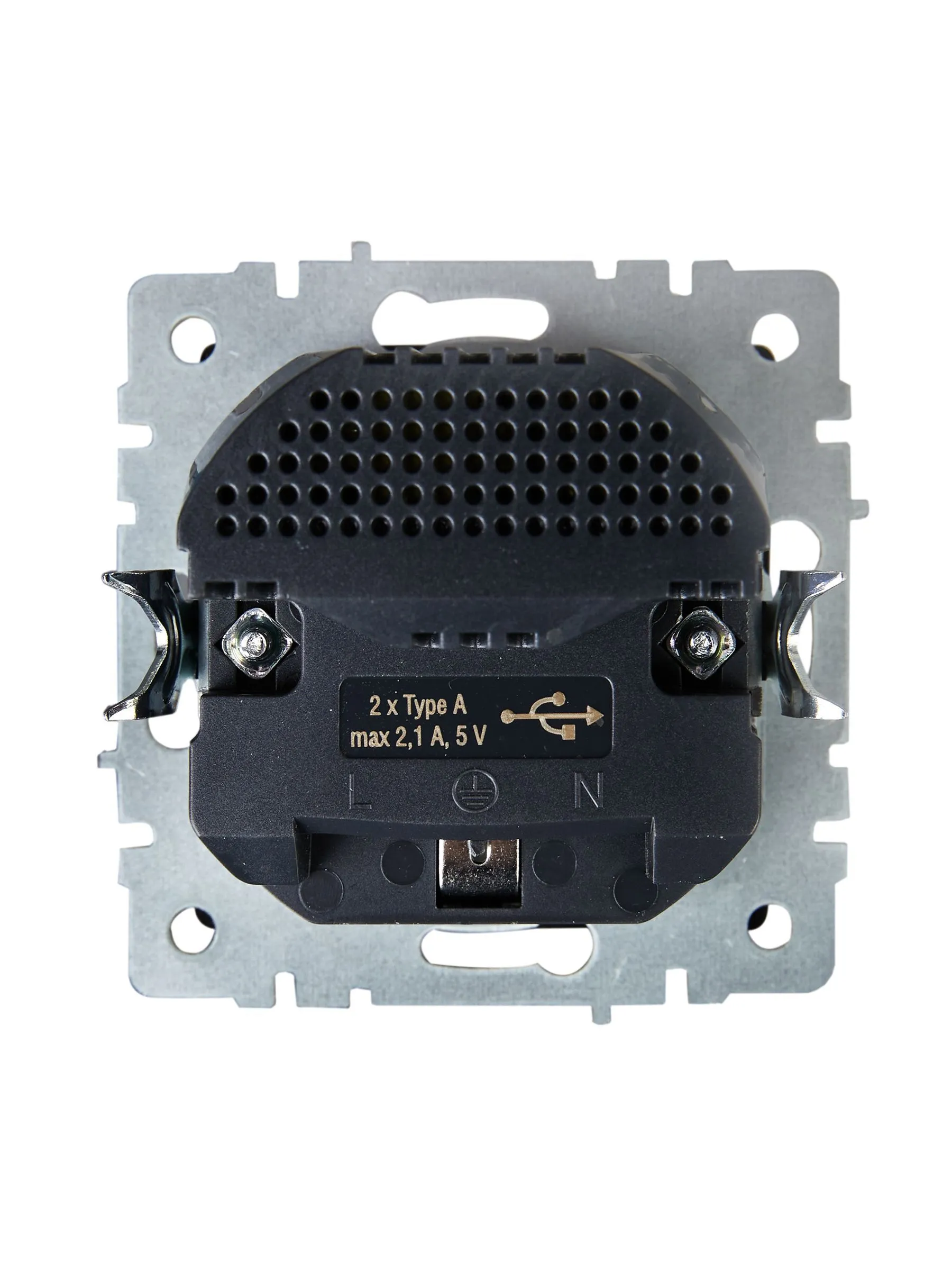 BRITE Розетка 1-местная с заземлением с защитными шторками 16А с USB A+A 5В 2,1А РЮш10-1-БрЧ черный IEK - Фото 4