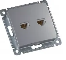 MASTER серебро Розетка комп.+тел. (RJ11 + RJ45) РСКТ-440-06 РСКТ-440-06
