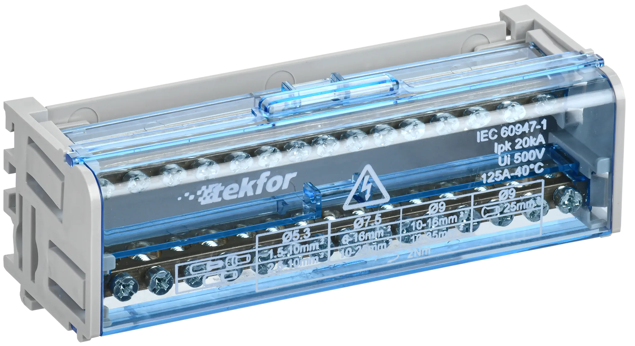 TEKFOR Шины на DIN-рейку (кросс-модуль) ШНК 2х15 L+PEN IEK