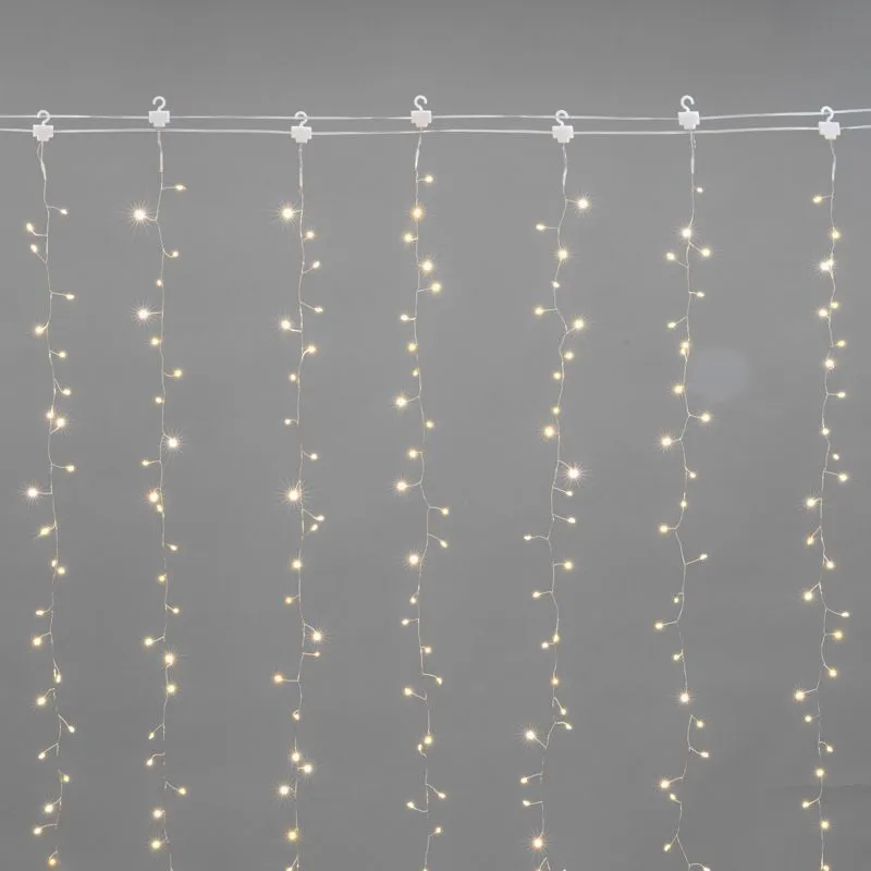 Гирлянда Светодиодный занавес из росы Фейерверк 3х3м 900 LED ТЕПЛЫЙ БЕЛЫЙ IP20 230В NEON-NIGHT 315-866